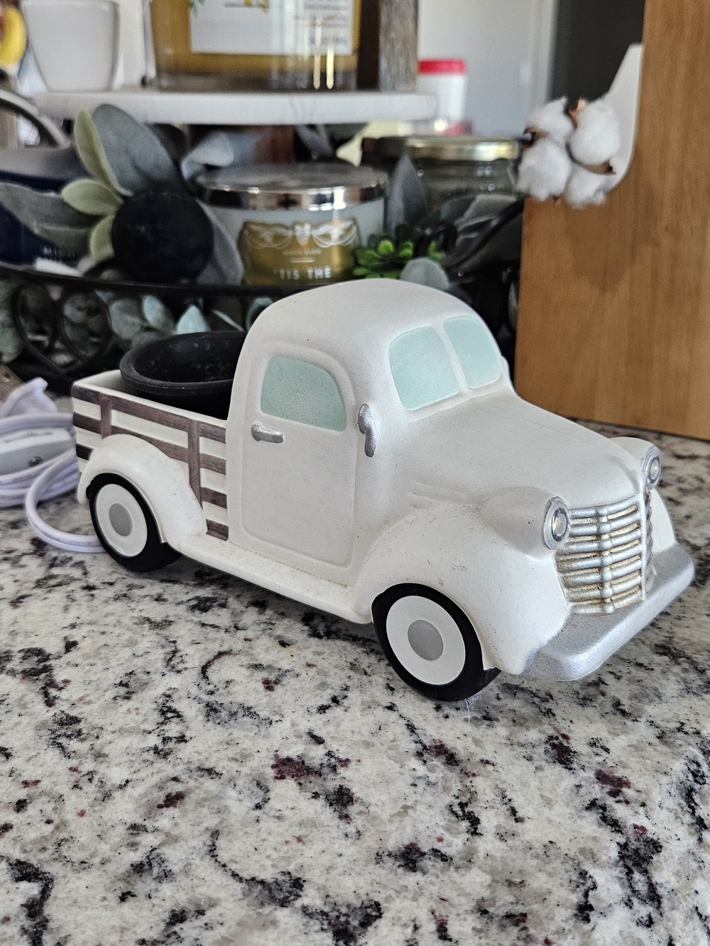 White Decorative Vintage Truck Wax Warmer - Home Accents